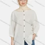 Wholesale Women's Casual Plain Button Down 3/4 Sleeve Shirt 1242# preview
