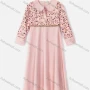 Wholesale Girls Floral Print Tie Neck Long Sleeve High Waist Ruffle Hem Maxi Dress preview