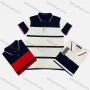 Wholesale Men's Casual Short Sleeve Sleeve Button Front Colorblock Striped Polo Shirts preview