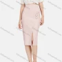 Wholesale Women's Causal Plain Ring Decor Split Front Bodycon Skirt preview