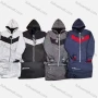 Wholesale Men's Casual Colorblock Drawstring Zipper Hoodie & Zipper Pockets Jogger 2 Piece Set preview
