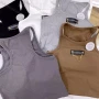 Wholesale Women's Casual Plain Round Neck Metal Chain Crop Cami Top preview