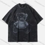 Wholesale Men's Fashion Hip Hop Oversized Crew Neck Short Sleeve Wash Distressed Graphic T-shirt 817# preview
