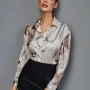 Wholesale Women's Casual Allover Print Button Down Long Sleeve Shirt preview
