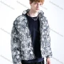 Wholesale Men's Fashion Long Sleeve Stand Collar Snakeskin Print Puffer Coat 910# preview