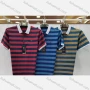 Wholesale Men's Casual Striped Print Embroidery Short Sleeve Polo Shirt A206# preview