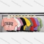 Wholesale Women's Sexy Crew Neck Short Sleeve Cut Out Chain Letter Crop Top preview
