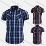 Wholesale Men's Casual Collared Short Sleeve Button Down Plaid Print Shirt preview