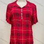Wholesale Women's Turn-down Collar Button Ruffle Short Sleeve Gingham Casual Blouse preview