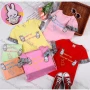 Wholesale Girls Causal Letter Print Cartoon Appliques Round Neck Stitching Short Sleeve Tee preview