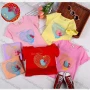 Wholesale Girls Casual Heart Print Applique Round Neck Short Sleeve Tee preview