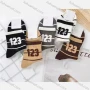 Wholesale Women's Casual Striped & Number Print Cushioned Stocking Medium Crew Socks(Pack Of 10) preview