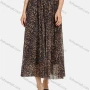 Wholesale Women's Elastic Waist Leopard Ruffle Hem Maxi Skirt preview