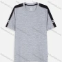 Wholesale Men's Athletic Workout Sporty Breathable Short Sleeve Shoulder Splicing Color T-shirt H825# preview