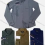 Wholesale Men's Casual Letter Print Flap Pockets Long Sleeve Shirt preview