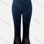 Wholesale Women's Casual High Waist Rhinestone Split Flared Hem Cropped Pants preview