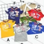 Wholesale Boys Casual Short Sleeve Embroidery Letter Graphic Button Front Polo Shirts preview