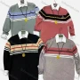 Wholesale Men's Casual Crew Neck Long Sleeve Colorblock Striped Knit Sweaters preview