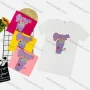 Wholesale Girl's Casual Cartoon Print Round Neck Short Sleeve Tee preview