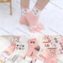 Wholesale Girls Cute Bear Letter Graphic Crew Ankle Socks preview