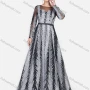 Wholesale Women's Glamorous High Waist Mesh Glitter All Over Sequin Floor Length Evening Dress preview