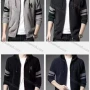 Wholesale Men's Casual Long Sleeve Zipper Striped Letter Print Hooded Jackets With Thermal Lined preview