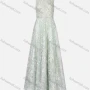 Wholesale Women's Elegant Sleeveless Pearl Lace Appliques Maxi Evening Dress preview