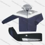 Wholesale Kid's Casual Striped Colorblock Long Sleeve Zipper Hoodie & Elastic Waist Ankle Length Jogger 2 Piece Set preview