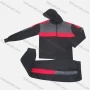 Wholesale Kid's Casual Striped Colorblock Long Sleeve Zipper Hoodie & Elastic Waist Ankle Length Jogger 2 Piece Set preview