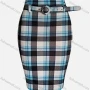 Wholesale Women's Elegant Plaid Floral Geo Print Crop Skirt With Belt preview