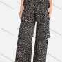 Wholesale Women's Casual Elastic Waist Floral High Waist Pleated Tiered Wide Leg Pants preview
