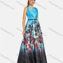 Wholesale Women's Elegant Sleeveless Ombre Floral High Waist Zip Back Maxi Evening Dress 9316# preview