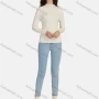 Wholesale Women's Casual Plain Ribbed Knit Mock Neck Long Sleeve Sweater Tops 04# preview