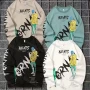 Wholesale Men's Fashion Crew Neck Long Sleeve Graffiti Graphic Pullover Sweatshirts preview