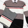 Wholesale Men's Casual Crew Neck Long Sleeve Colorblock Striped Knit Sweater preview