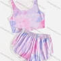 Wholesale Girl's Casual Tie Dye Crop Cami Tops & Shorts 2 Piece Set preview