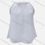 Wholesale Women's Casual Plain Round Neck Pearl Decor Keyhole Ruched Tank Top preview