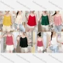 Wholesale Women's Casual V Neck Sleeveless Ruched Plain Pullover Cami Top preview