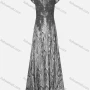 Wholesale Women's Elegant Cap Sleeve Pearl Lace Appliques Sheer Mesh Evening Dress preview