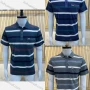 Wholesale Men's Casual Short Sleeve Striped Button Front Polo Shirts preview