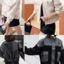 Wholesale Women's Casual Stand Collar Long Sleeve Stiching Color Leather Jacket preview