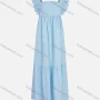 Wholesale Women's Casual Square Neck Plain Ruffle Sleeve Bow Knot Tank Dress preview
