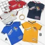 Wholesale Boys Casual Short Sleeve Embroidery Letter Graphic Button Front Polo Shirts preview