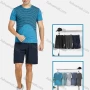 Wholesale Men's Athletic Short Sleeve Striped Running T-shirts preview
