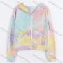 Wholesale Women's Casual Long Sleeve Tie Dye Zipper Hooded Jacket With Kangaroo Pocket preview