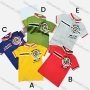 Wholesale Boys Casual Short Sleeve Embroidery Letter Striped Button Front Polo Shirts preview