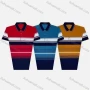 Wholesale Men's Casual Striped Short Sleeve Patch Pocket Polo Shirts preview
