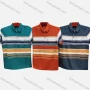 Wholesale Men's Casual Striped Short Sleeve Patch Pocket Polo Shirts preview