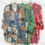 Wholesale Women's Casual Collared Long Sleeve Folkloric Floral Print Shirt Dress preview
