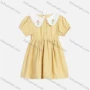 Wholesale Girls Cute Peter Pan Collar Puff Sleeve Embroidered Button Front Short Dress 3503# preview